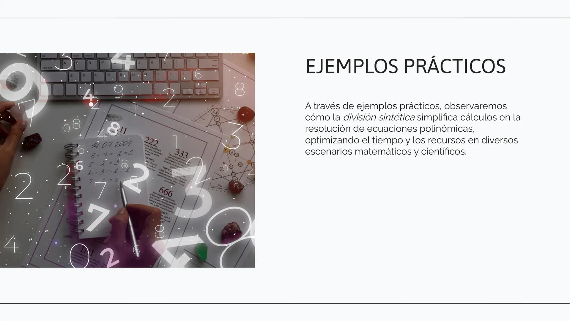 # Optimización de
## Cálculos: La Eficacia
### de la División
### Sintética # INTRODUCCIÓN

En esta presentación exploraremos la
optimizació