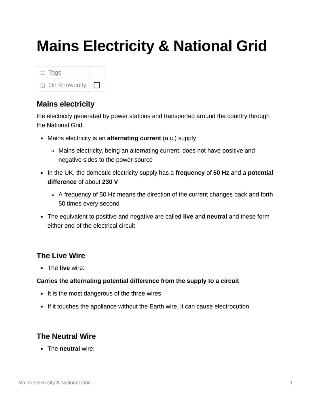 # Mains Electricity & National Grid

Tags

On Knowunity

## Mains electricity

the electricity generated by power stations and transported a