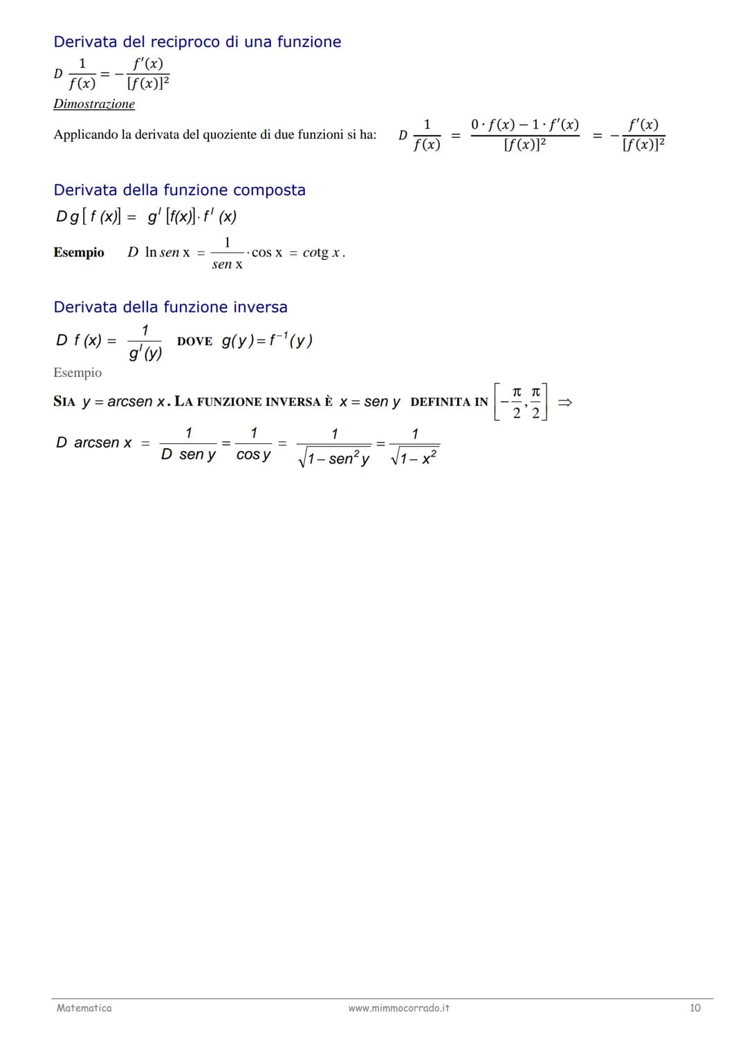 # LA DERIVATA DI UNA FUNZIONE
Teoria

Il problema della tangente
Uno dei problemi classici che portano al concetto di derivata è quello dell