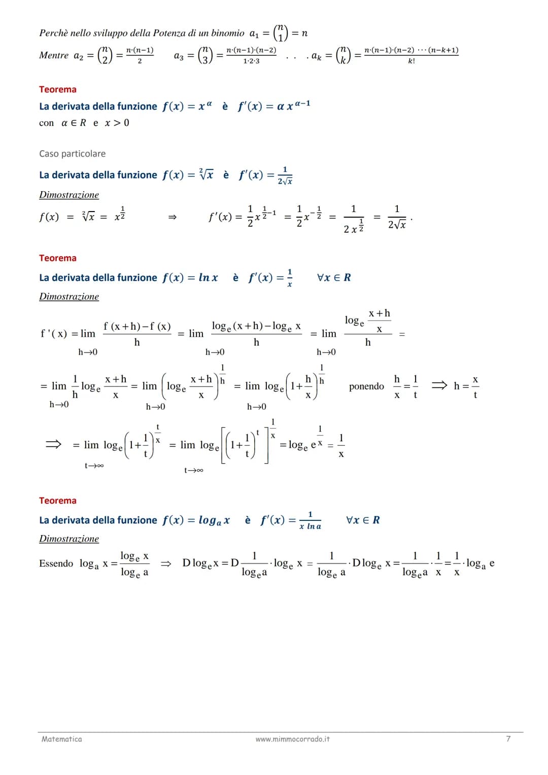 # LA DERIVATA DI UNA FUNZIONE
Teoria

Il problema della tangente
Uno dei problemi classici che portano al concetto di derivata è quello dell