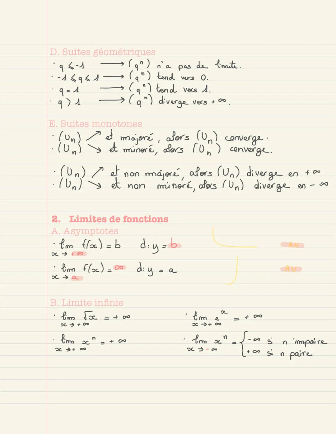 MATHEMATIQUES Révision cours terminale
Mathématiques

SOMMAIRE :

- Limites de suites
- Limites de fonctions
- Décidabilité, convexité, cont