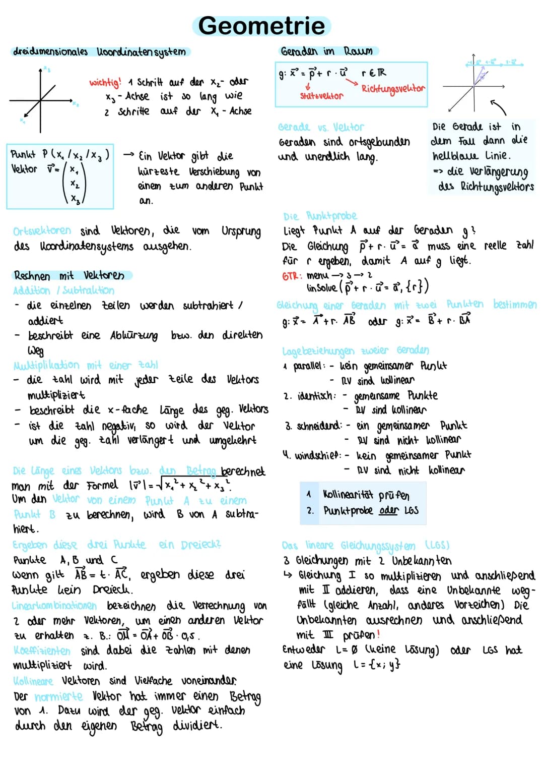 dreidimensionales Koordinaten system
# Geometrie

wichtig! 1 Schritt auf der x₂- oder
x-Achse ist so lang wie
2 Schritte auf der X, Achse

G