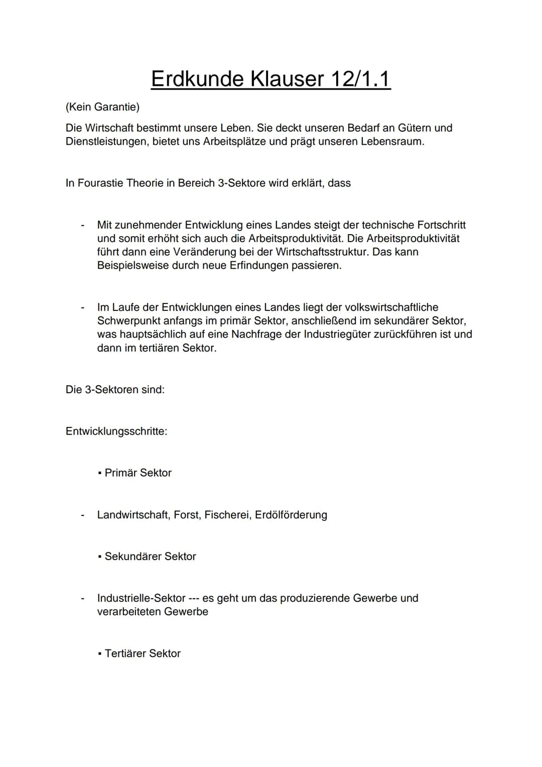 # Erdkunde Klauser 12/1.1

(Kein Garantie)

Die Wirtschaft bestimmt unsere Leben. Sie deckt unseren Bedarf an Gütern und
Dienstleistungen, b