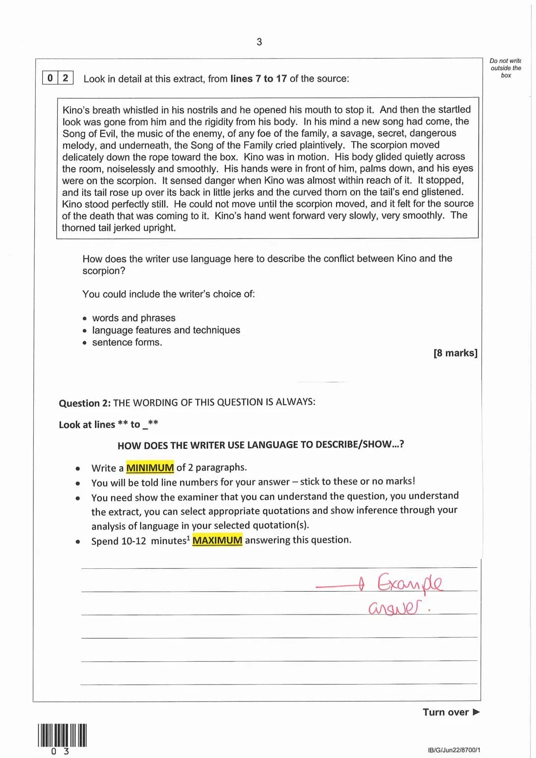 # English Language Paper 1
Support Booklet
Fictional reading and writing
Name:..........
This booklet comprises of 2 past papers:
The fir