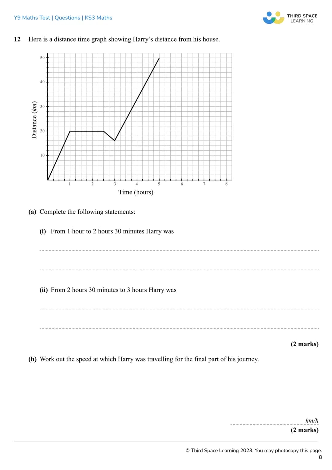 # THIRD SPACE
LEARNING
Year 9
Maths Test
Questions
KS3 Maths Y9 Maths Test | Questions | KS3 Maths
Year 9 Maths Test KS3 Maths
Name
Tot