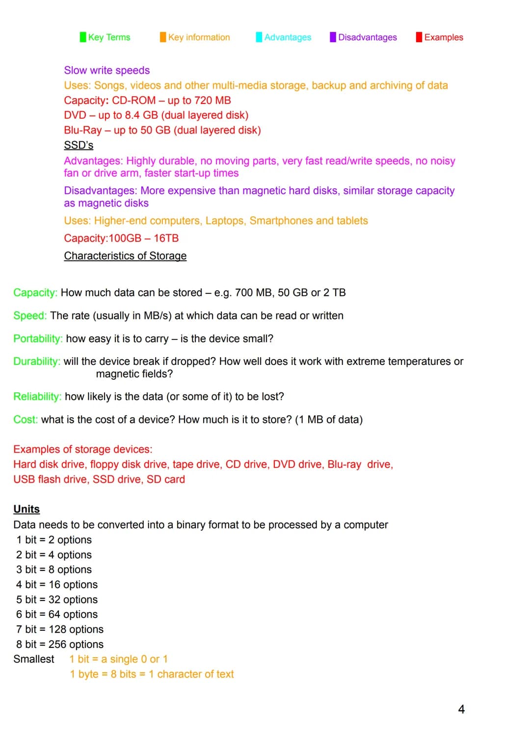 Key Terms
Key information
Advantages Disadvantages Examples
# Computer Science Notes
## Component 1
Fetch Decode Execute Cycle(FDE cycle)