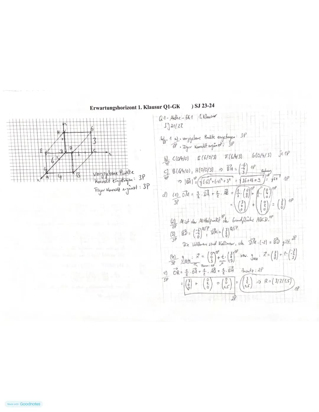 Mathematik Q1-GK..
Vor- und Nachname.....
Klausur Nr. 1
19.09.23
Hilfsmittel (2. Teil): iPad/WTR, Formelsammlung
Gesamtbearbeitungszeit: