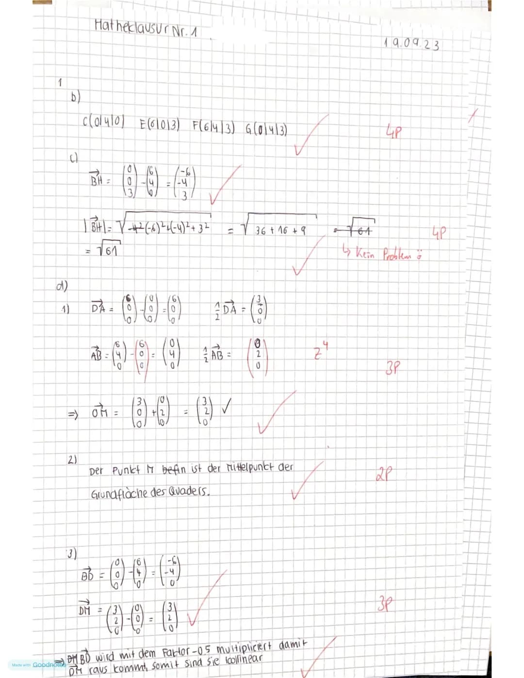 Mathematik Q1-GK..
Vor- und Nachname.....
Klausur Nr. 1
19.09.23
Hilfsmittel (2. Teil): iPad/WTR, Formelsammlung
Gesamtbearbeitungszeit: