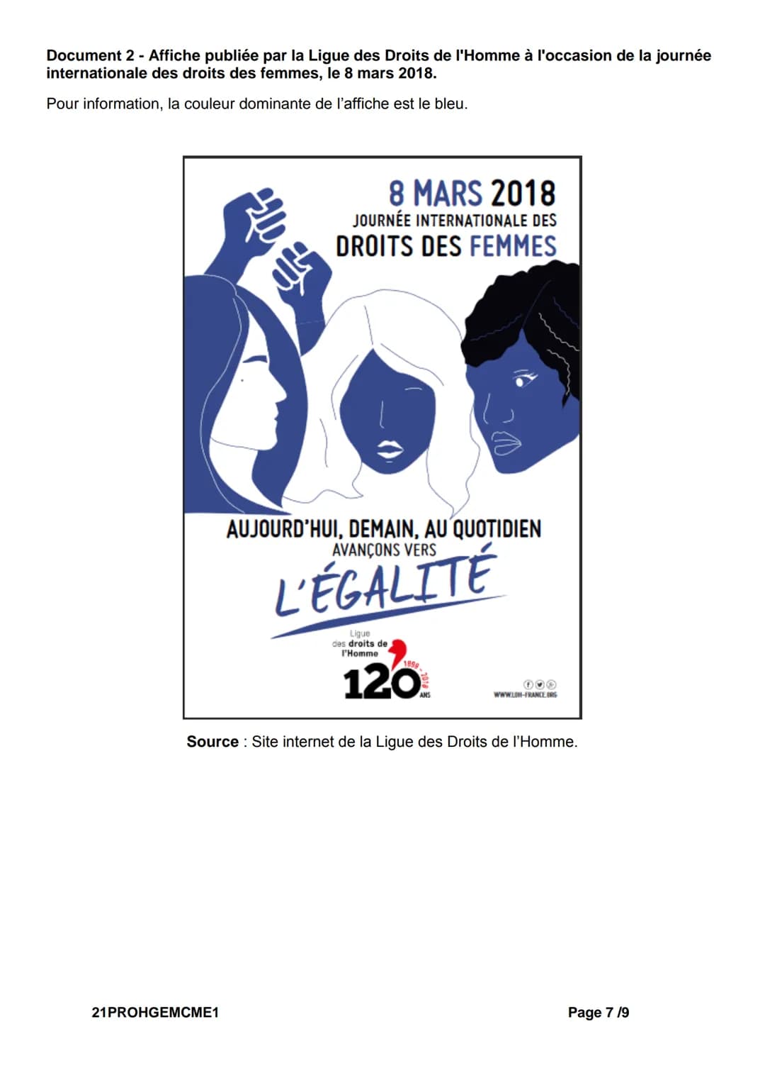 # DIPLÔME NATIONAL DU BREVET
SESSION 2021
# HISTOIRE-GEOGRAPHIE
ENSEIGNEMENT MORAL ET CIVIQUE
Série professionnelle
Durée de l'épreuve :