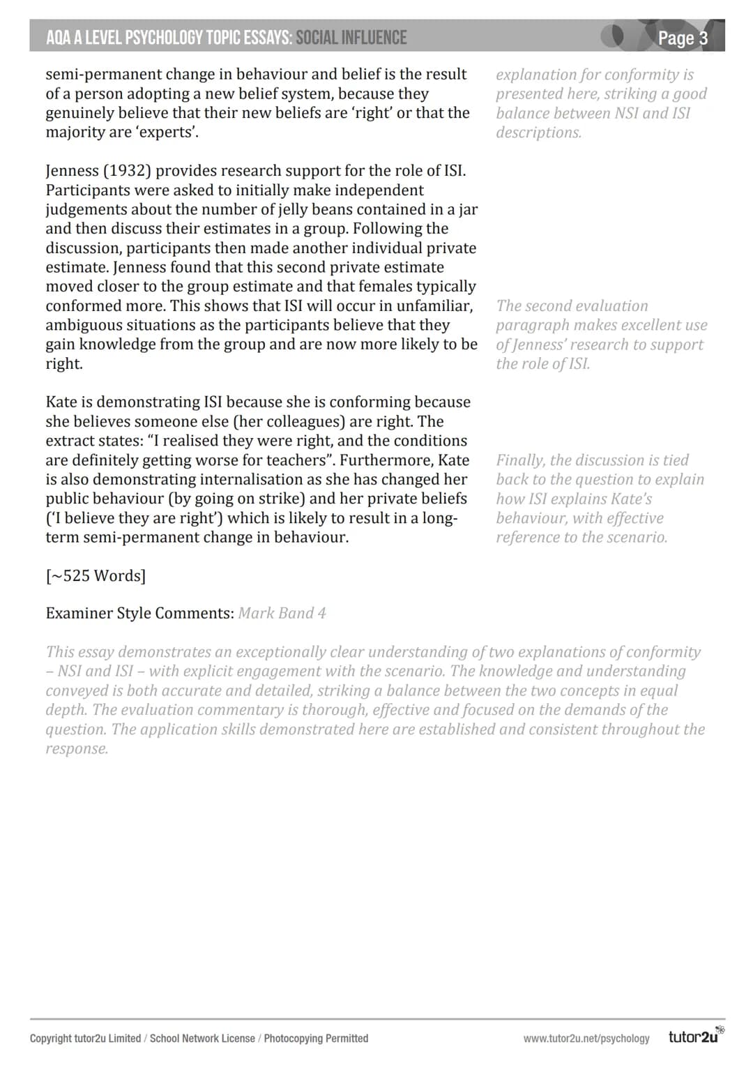 # AQA A LEVEL
# PSYCHOLOGY
# TOPIC ESSAYS
Social Influence
JOSEPH SPARKS & HELEN LAKIN Page 2
AQA A LEVEL PSYCHOLOGY TOPIC ESSAYS: SOCIAL