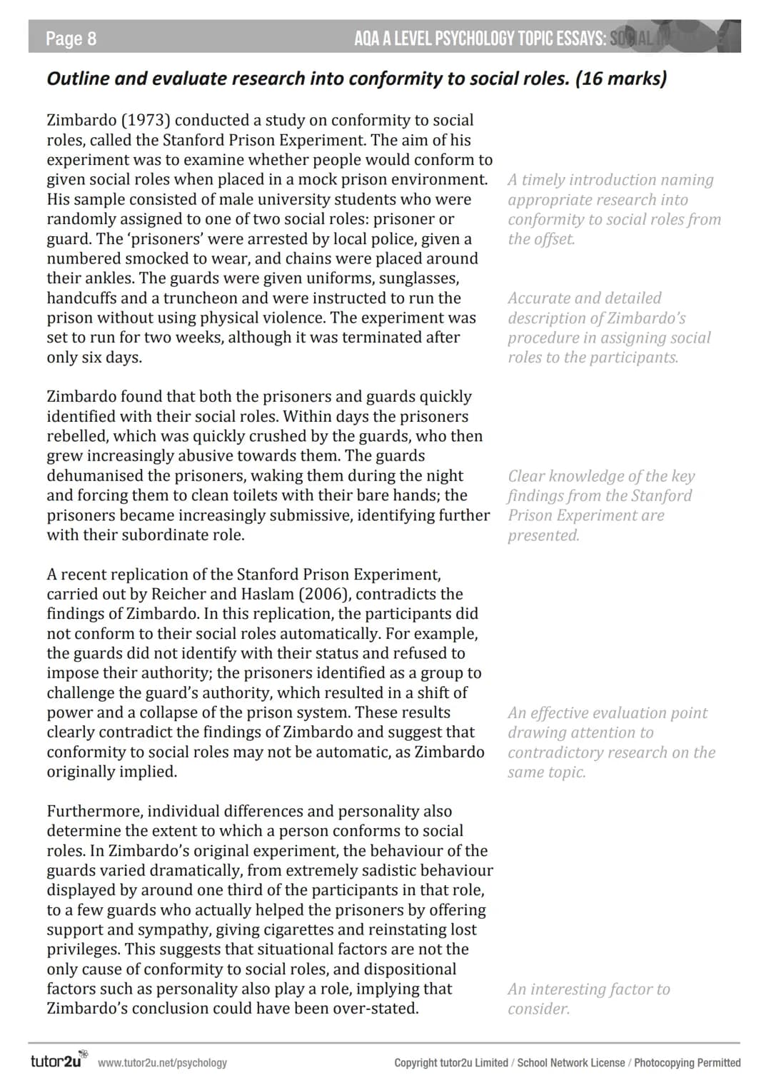# AQA A LEVEL
# PSYCHOLOGY
# TOPIC ESSAYS
Social Influence
JOSEPH SPARKS & HELEN LAKIN Page 2
AQA A LEVEL PSYCHOLOGY TOPIC ESSAYS: SOCIAL