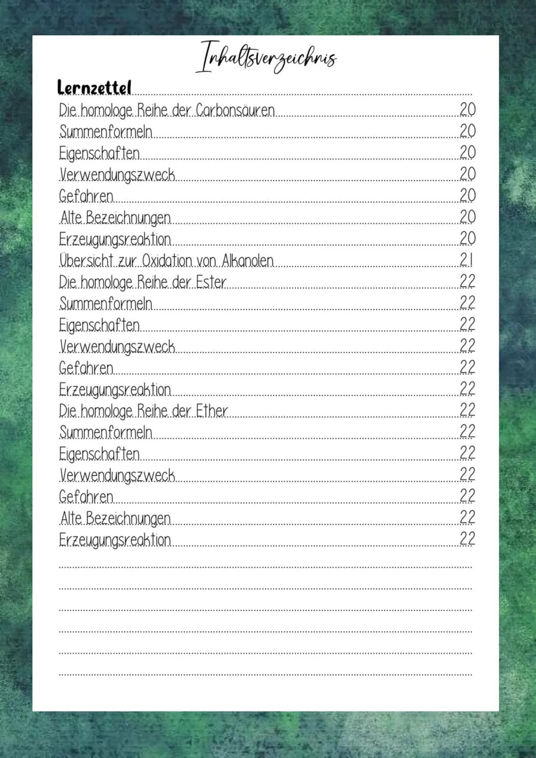 Chemie 12.2 Organische Chemie
Zusammenfassung
Tara Franke
Abi 2024 Inhaltsverzeichnis
Lernzettel
Reduktion.
Oxidationsmittel.
Reduktionsmi