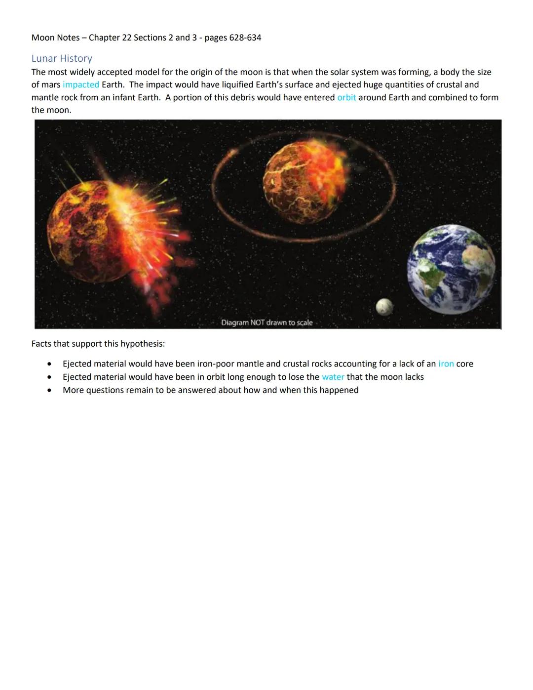 Moon Notes - Chapter 22 Sections 2 and 3 - pages 628-634
Motions of the Earth-Moon System
Earth has one natural satellite, the moon. It tak