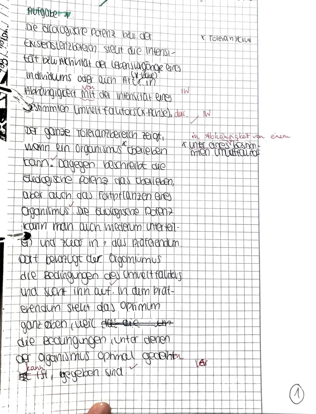 Aufgabe 1: Du hast...
a)
... das Diagramm zur Ökologischen Potenz mit den entsprechenden
Fachbegriffen korrekt beschriftet. (Je 1 P)
... die