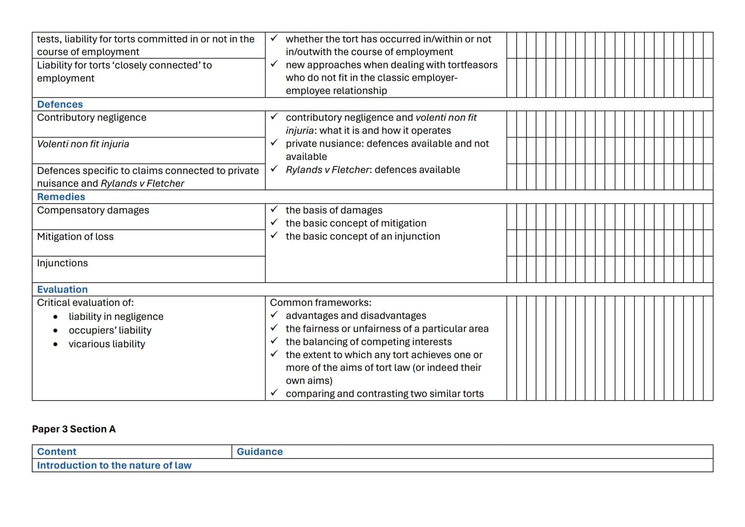 Paper 1 Section A
Content | Guidance
---|---
Civil courts and other forms of dispute resolution
County Court and High Court:
jurisdictions,
