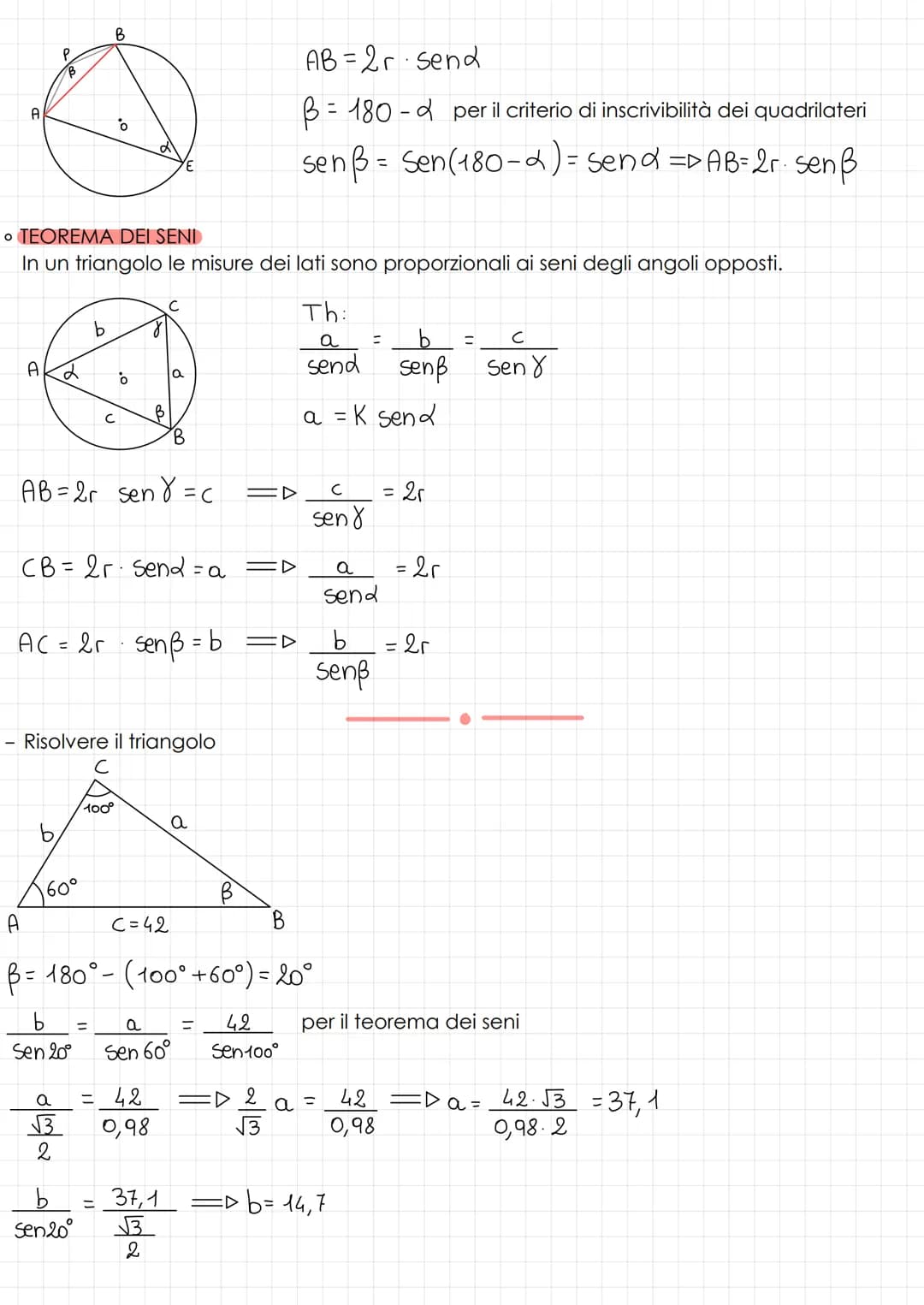 # trigonometria
▷ misura degli angoli del triangolo
C
B
A
b
C
• 1A TEOREMA SUI TRIANGOLI RETTANGOLI
In un triangolo rettangolo un cat