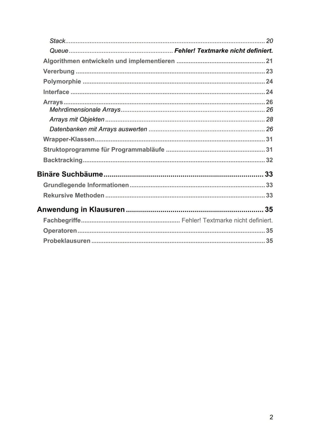 # INFORMATIK
# ABITUR
## LERNZETTEL Inhaltsverzeichnis
Inhaltsverzeichnis ................................................................