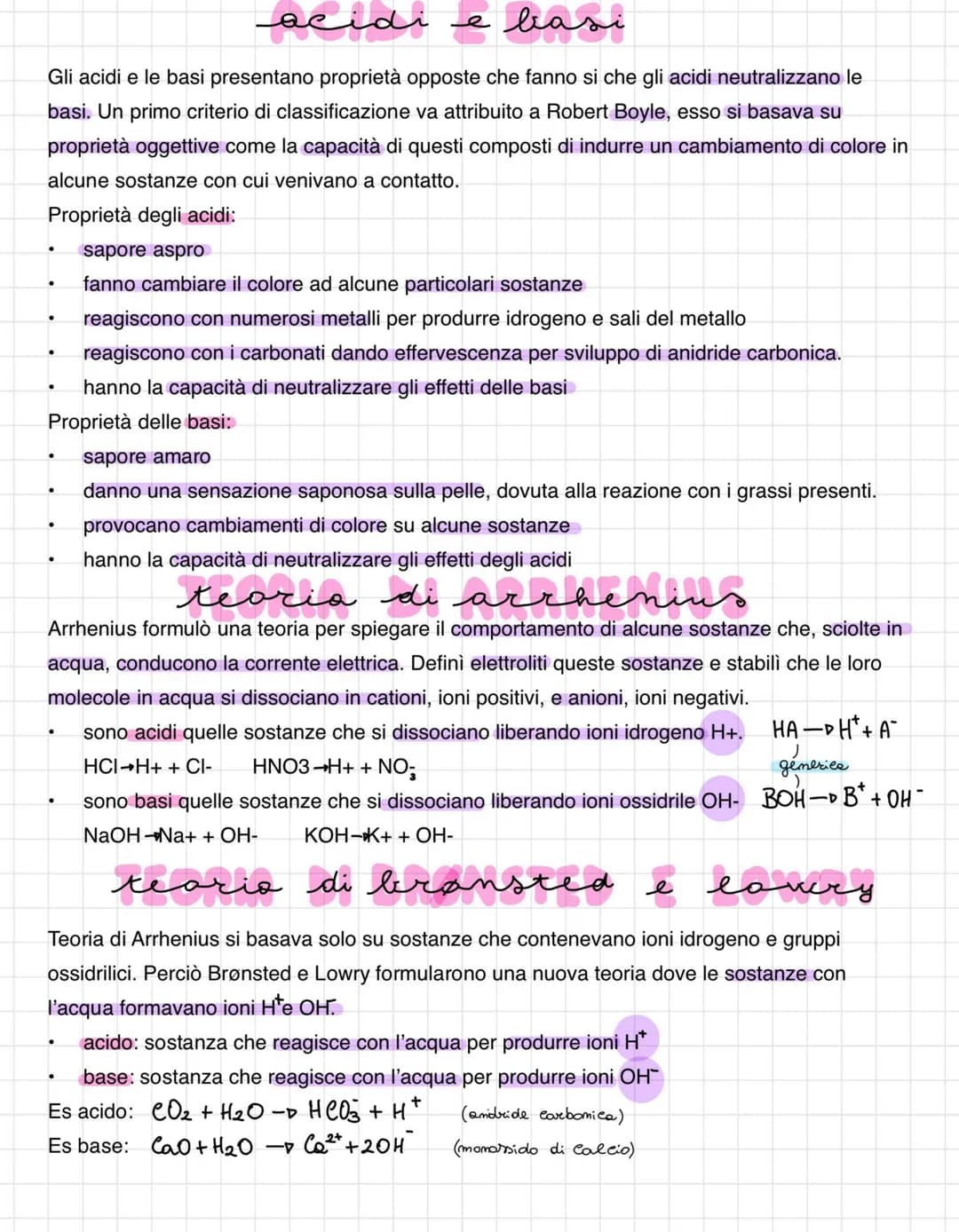 # acidi e basi
Gli acidi e le basi presentano proprietà opposte che fanno si che gli acidi neutralizzano le
basi. Un primo criterio di clas