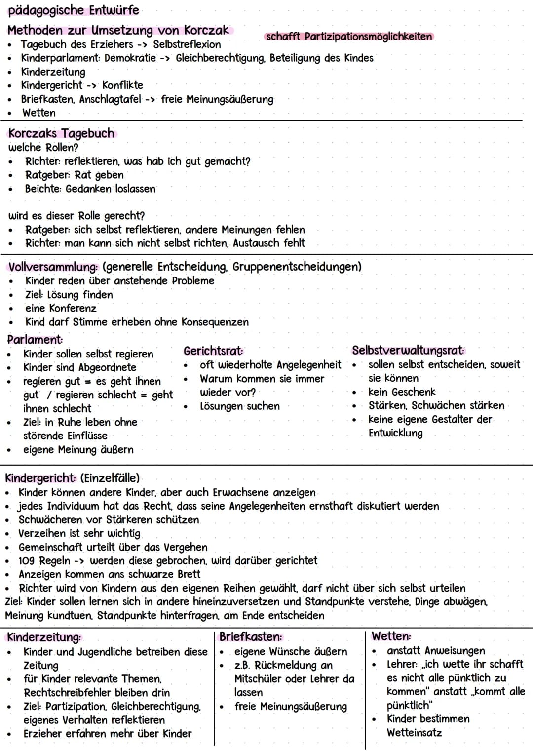 REGGIO/
KORCZAK
Bild vom Kind /Erzieher/Erwachsenen
Methoden, Ziele
Reformpädagogische Konzepte: Menschenbilder, pädagogische Entwürfe,
Be