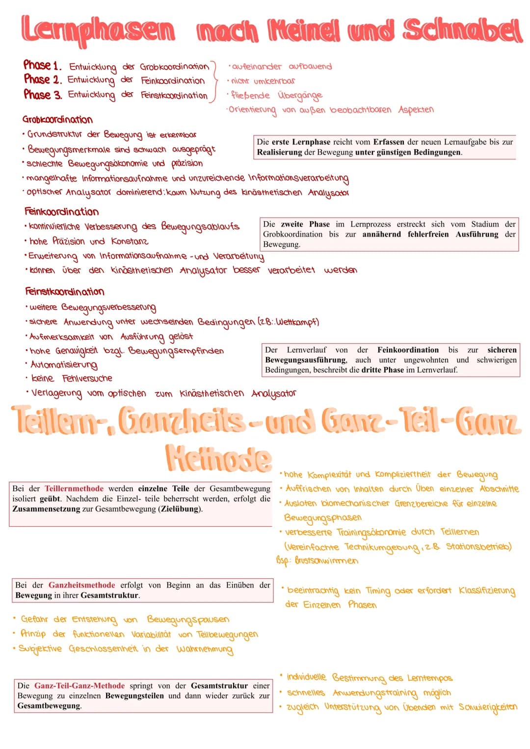 # Inhaltsfeld
A
Bewegungsstruktur &
Bewegungslernen # Lernphasen nach Meinel und Schnabel
Phase 1. Entwicklung der Grobkoordination
Phase