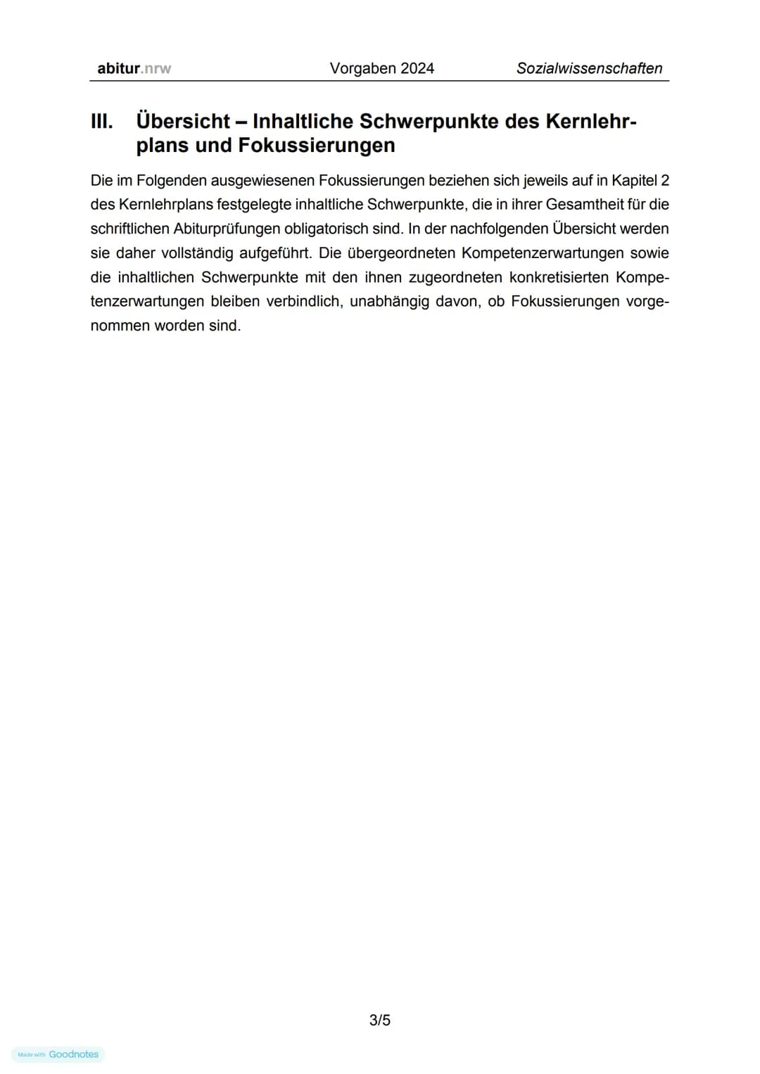 abitur.nrw
Ministerium für
Schule und Bildung
des Landes Nordrhein-Westfalen
Zentralabitur 2024 - Sozialwissenschaften
I. Unterrichtliche