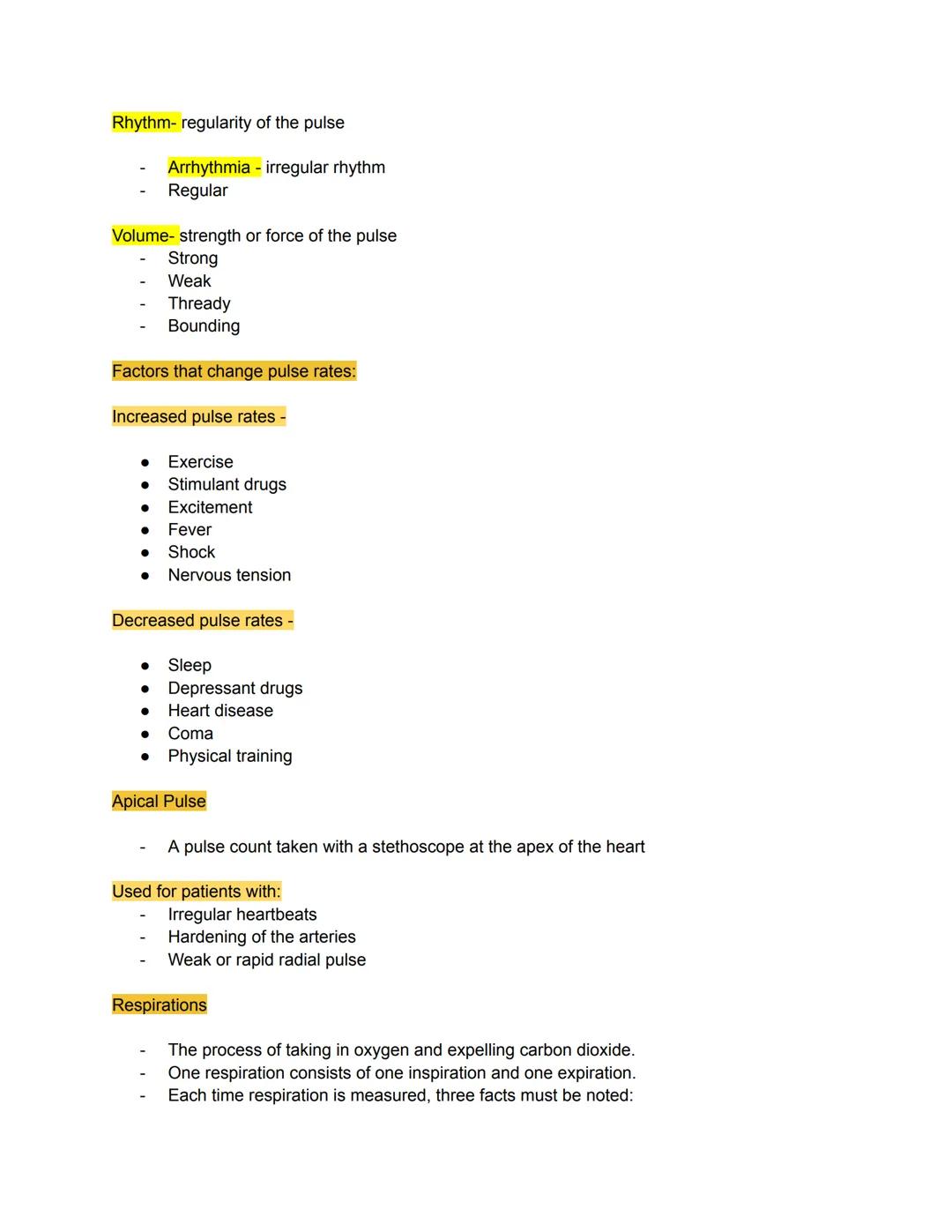 Chapter 16- Vital Signs
Vital signs
- Various determinations provide information about the basic body conditions of the
patient.
Vital sig