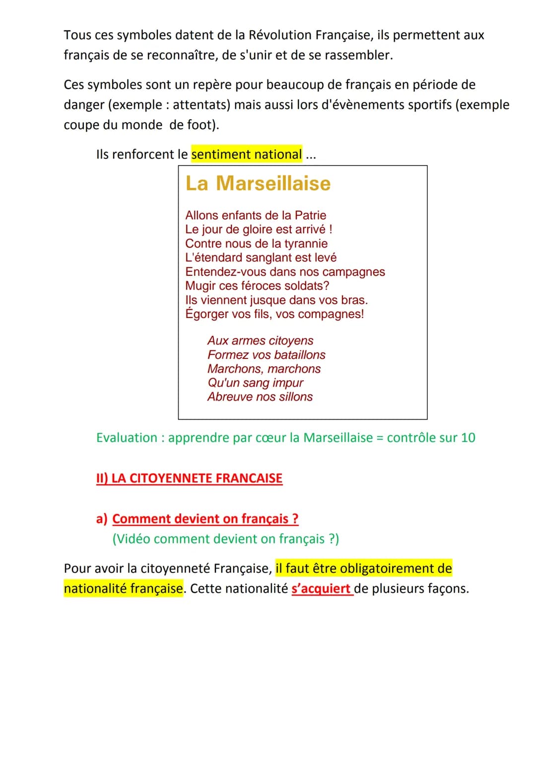 # LA CITOYENNETE FRANCAISE ET EUROPEENNE
Problématique: Quels sont les fondements de la République et de la
citoyenneté française et europé