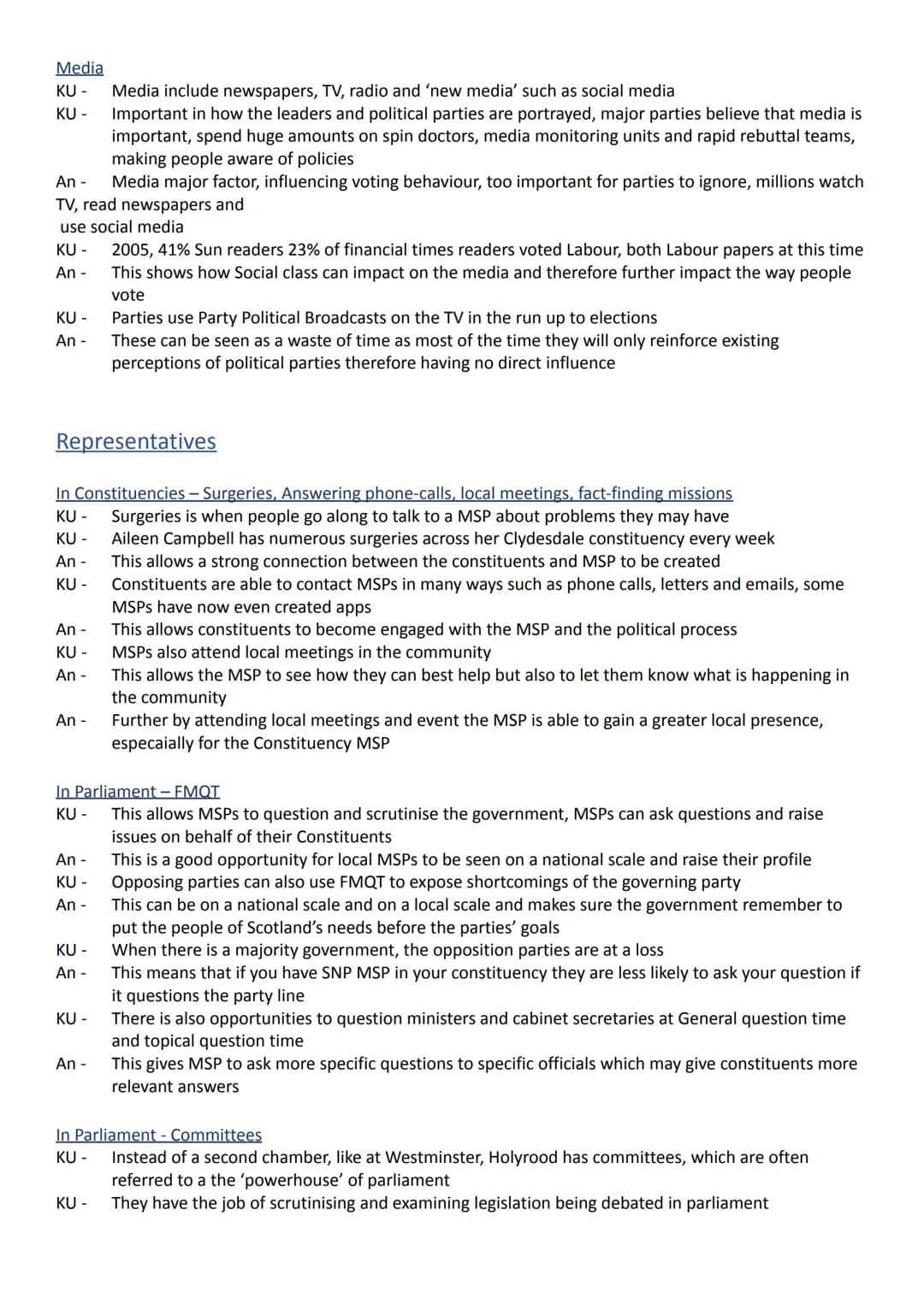 # UK Politics
Voting Systems
FPTP - Pros
KU Simple to use, straightforward, example, 2010 UK GE, Margaret Curran elected MP for Glasgow ea