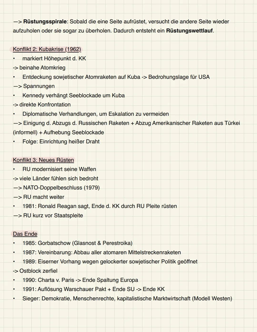 # Kalter Krieg
Definition
- zwei oder mehrere Staaten stehen sich feindlich gegenüber
- Keine direkte militärische Auseinandersetzung
-> Wa