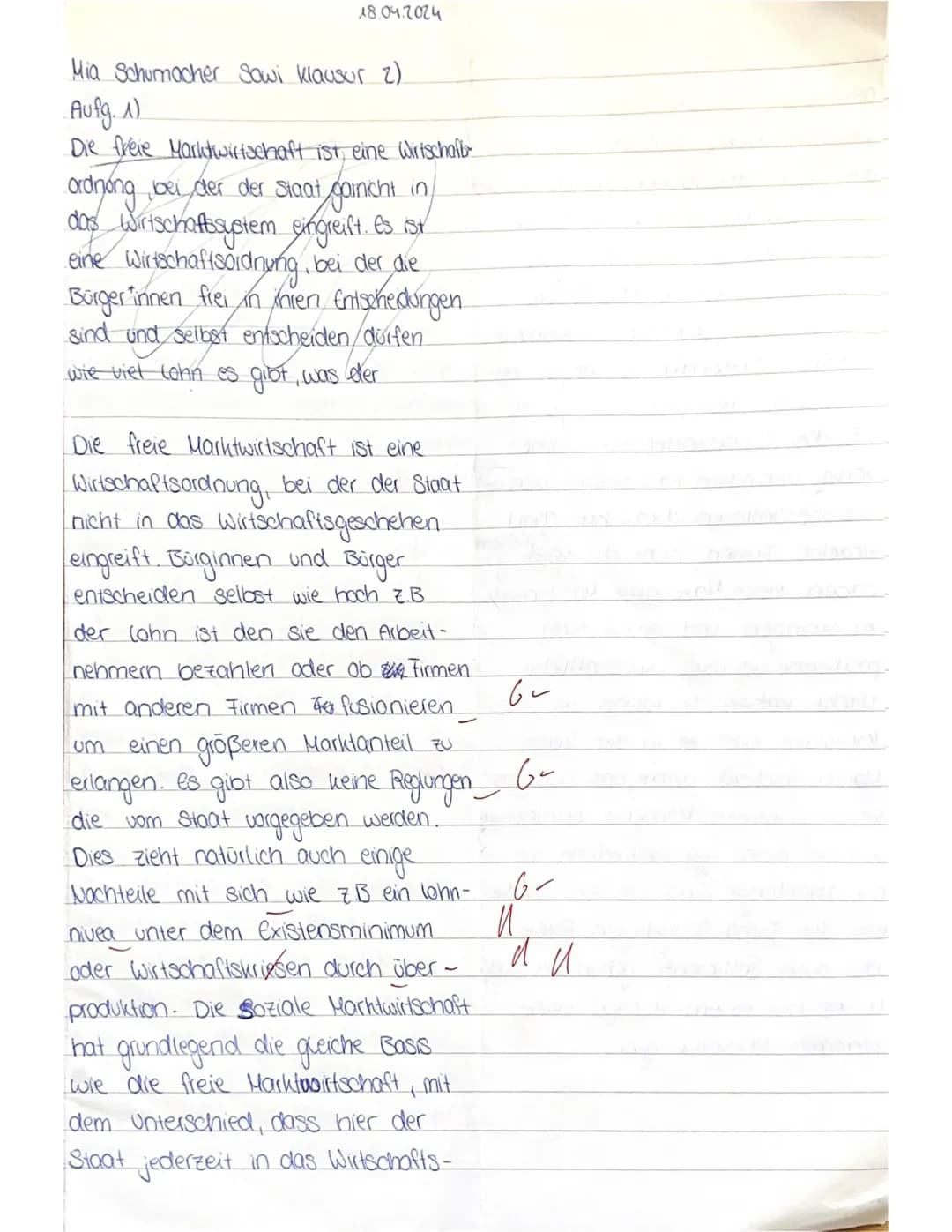 Sozialwissenschaften/Wirtschaft, Jahrgang 11, 2. Klausur
April 2024
Aufgabenstellung:
Thema: Die (soziale) Marktwirtschaft - ein Auslaufm