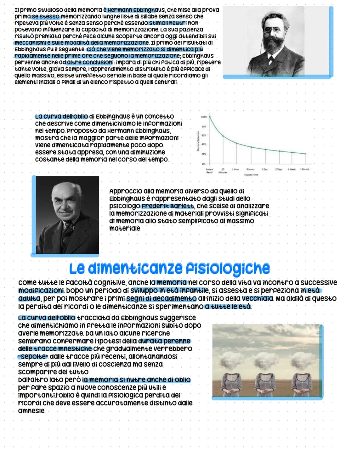 # LA MEMORIA
ogni forma di pensiero è resa possibile da alcune attività di base svolte dalla mente
con la percezione, la mente raccoglie i