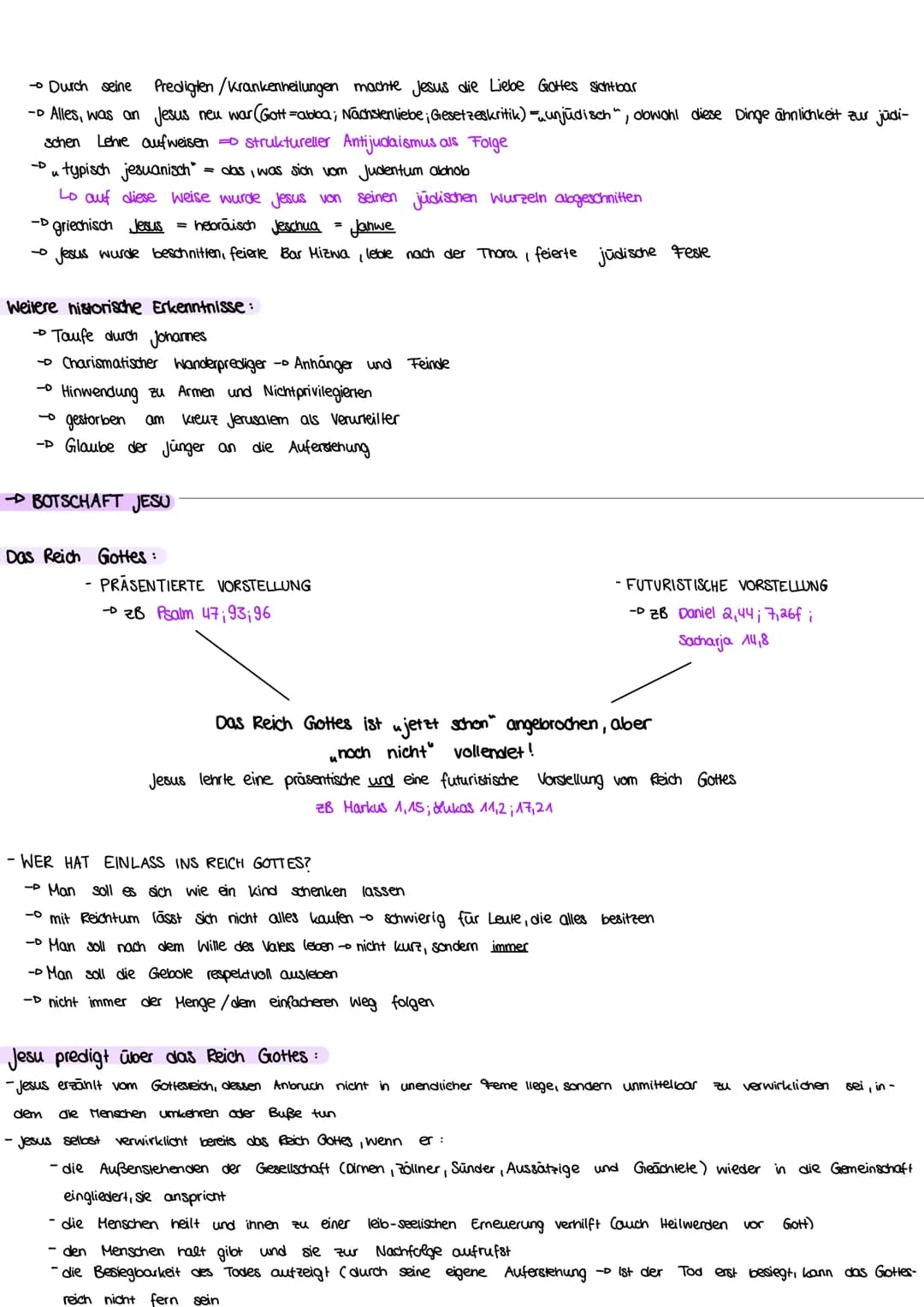 religion
abitur lernzettel # 1
Q1.1: Leben und Verkundigung Jesu-wozu ermutigt Jesus uns und was mutet er uns zu?
→ HISTORIZITAT UND AUTHE