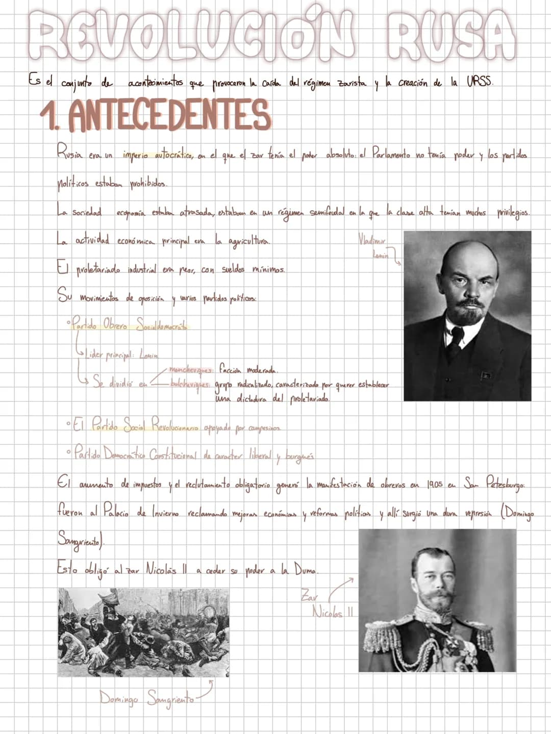 LA PRIMERA
GUERRA MUNDIAL
Y LA REVOLUCIÓN RUSA # CAUSAS
La Primera Guerra Mundial se produjo entre 1914 y 1918.
Anteriormente (1870 y 1914