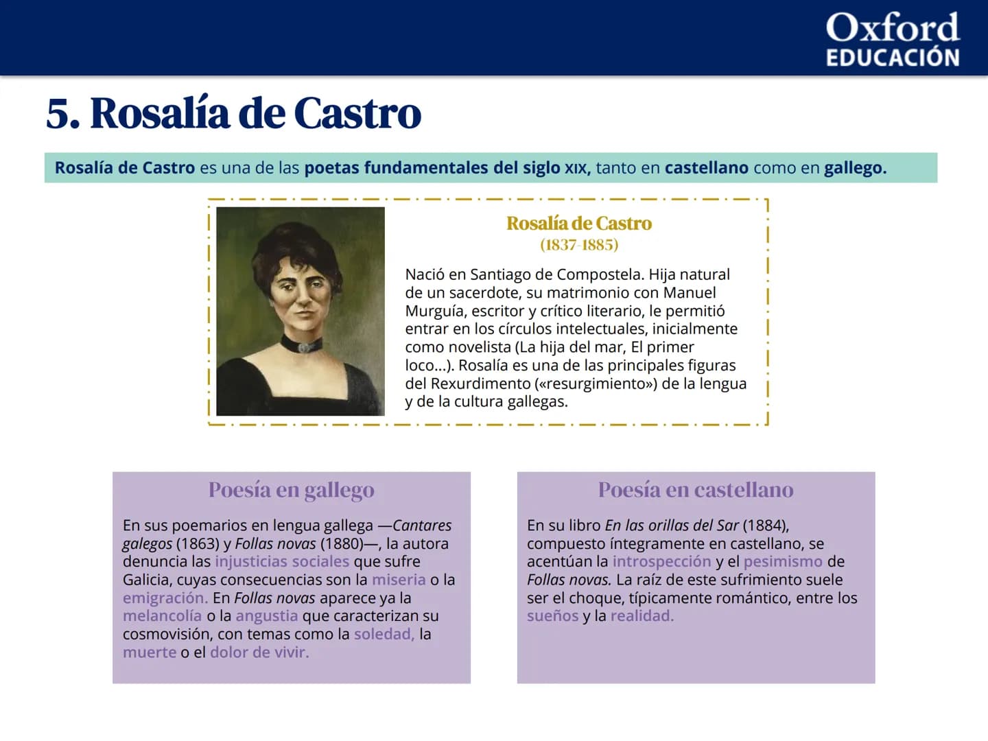 Oxford
EDUCACIÓN
UNIDAD 2. El Romanticismo (I)
1 Características generales del Romanticismo
2 La poesía romántica
3 José de Espronceda
