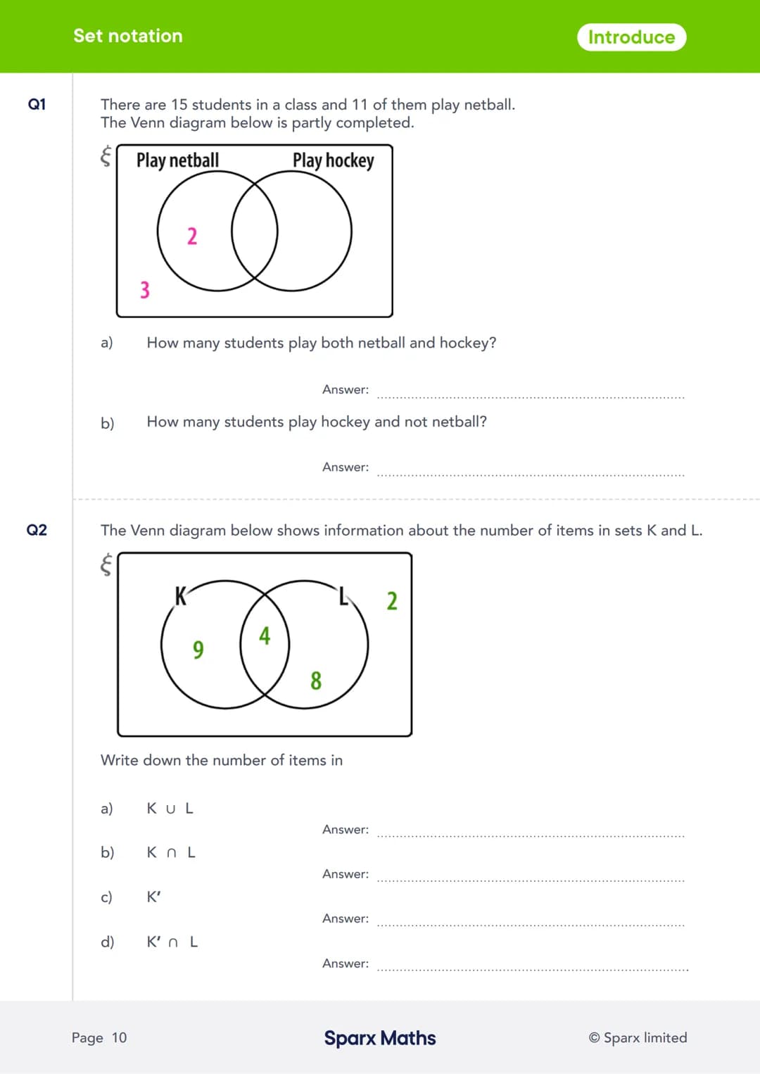 # Sparx Maths
# Crossover Workbook 5
Probability
sparxmaths.com In this series of six workbooks, there are a range of questions from key