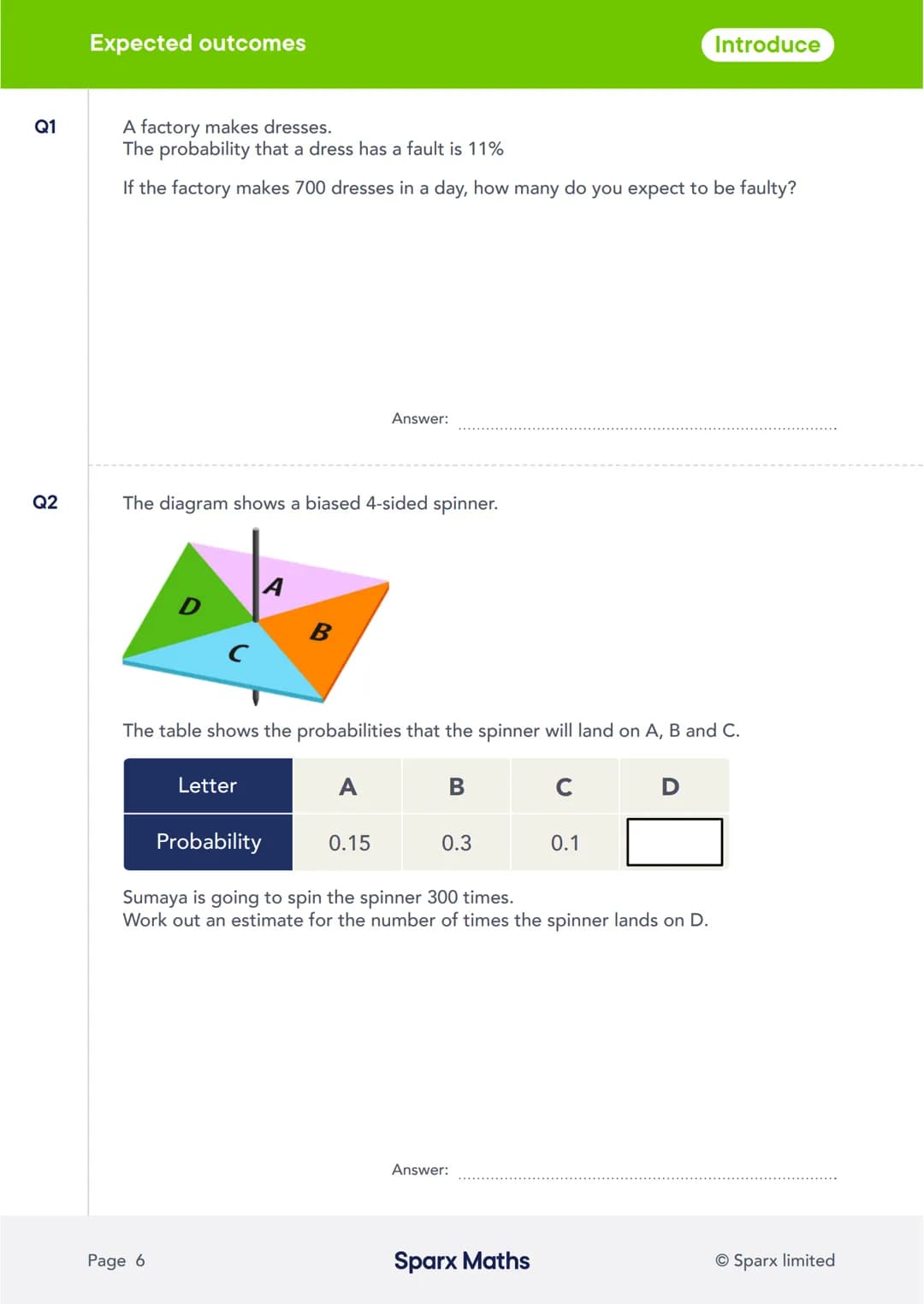 # Sparx Maths
# Crossover Workbook 5
Probability
sparxmaths.com In this series of six workbooks, there are a range of questions from key