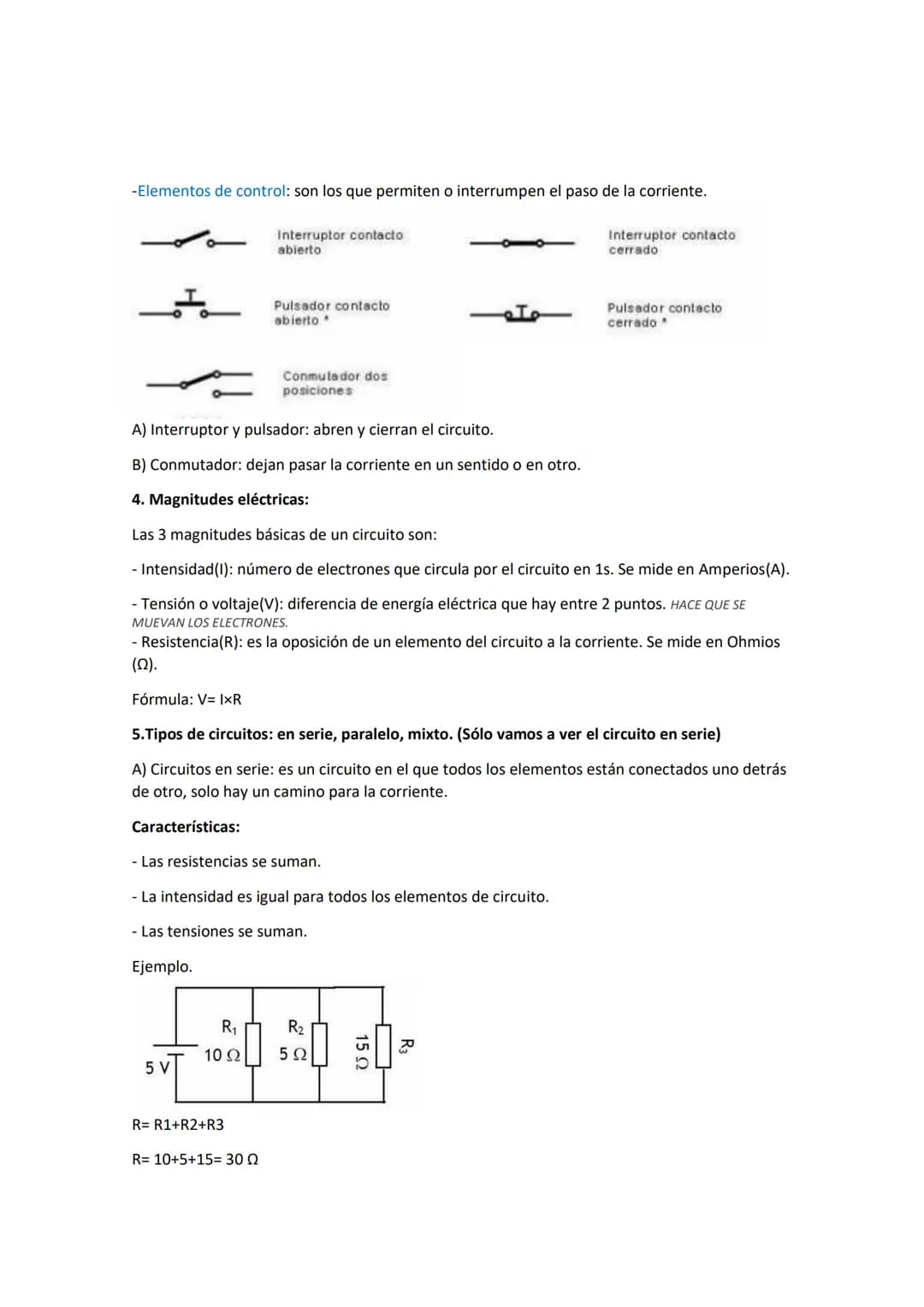 # La Electricidad:
1. Energía eléctrica y corriente eléctrica:
-Corriente eléctrica: es el movimiento de electrones por el interior de un