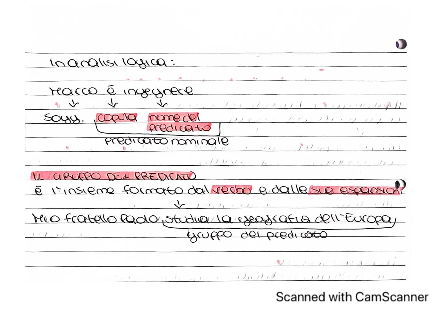 # GRAMMATICA
Il predicato è l'emento della frase che dice qualcosa
a proposito del sayggetto
arione compiuta arione suita qualità stato o