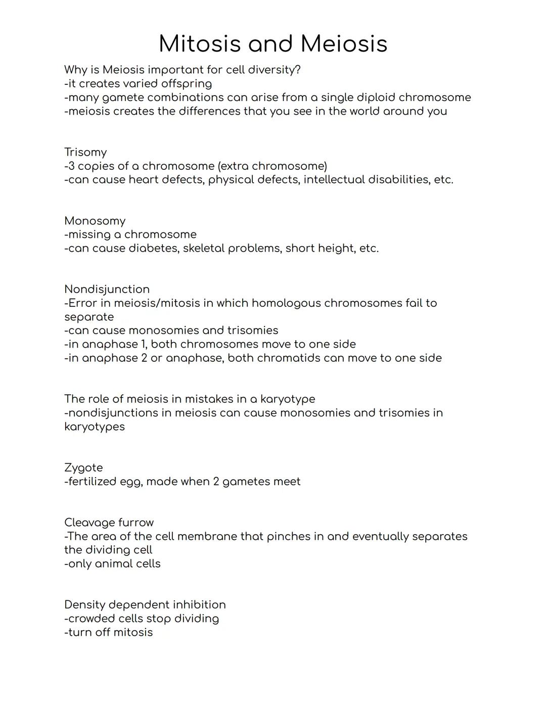 # Mitosis and Meiosis
Why do cells divide?
-to make more cells and beat the risk of extinction (reproduction)
-for your body to grow and fo
