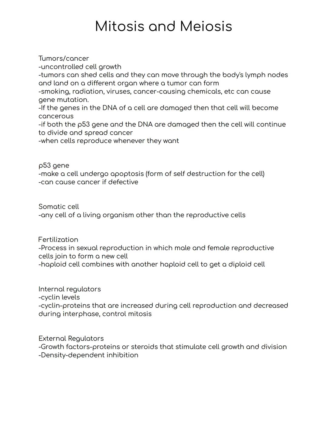 # Mitosis and Meiosis
Why do cells divide?
-to make more cells and beat the risk of extinction (reproduction)
-for your body to grow and fo