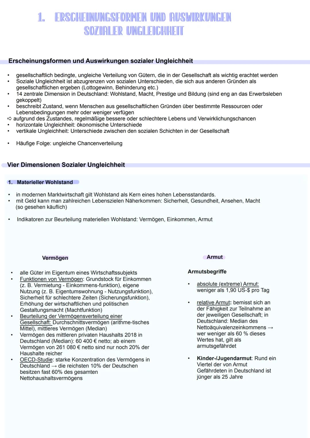 STRUKTUREN SOZIALER
UNGLEICHHEIT
Inhaltsfeld 6:
Strukturen sozialer Ungleichheit,
sozialer Wandel und soziale
Sicherung
Erscheinungsformen