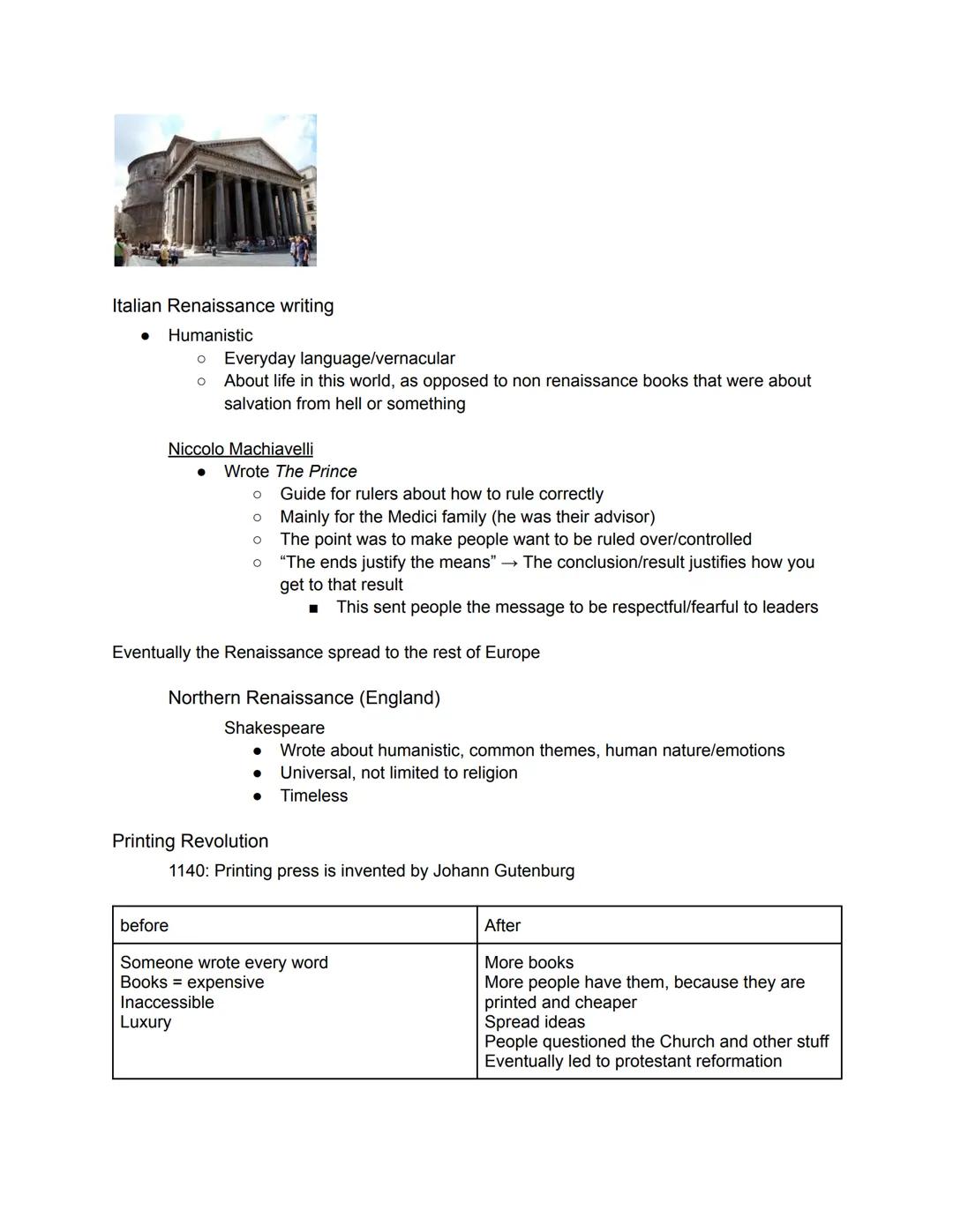 - They had money because of the Mediterranean sea (trade) and learning from other
places
- Medici family
- Sponsors of the arts
- Owned