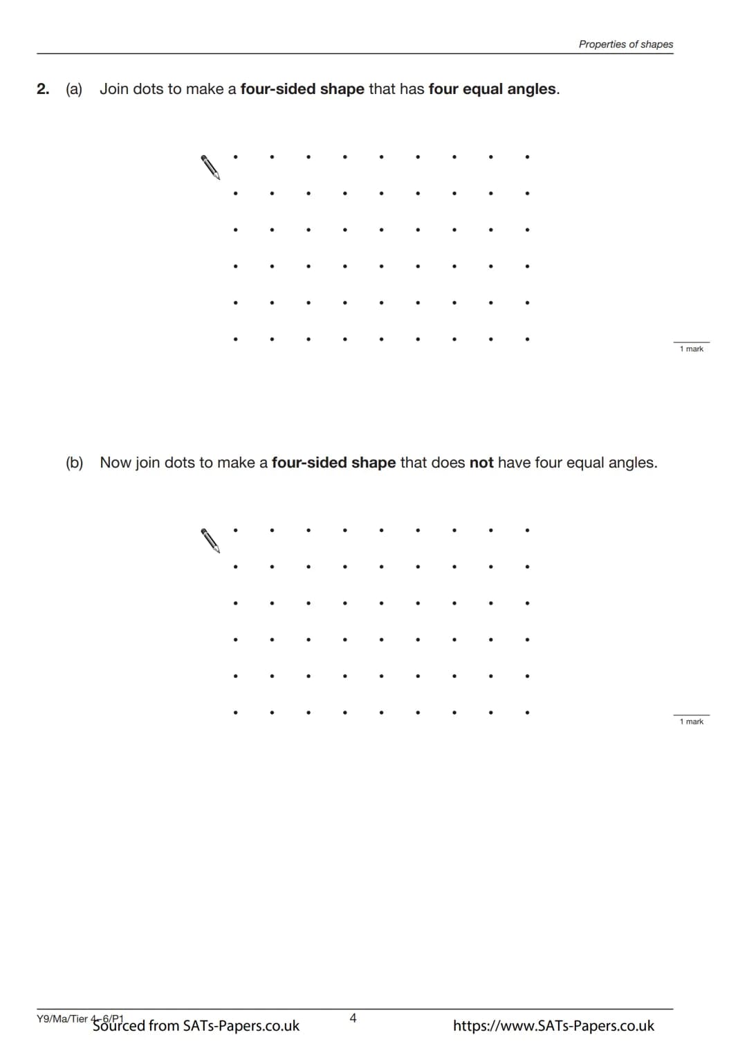 Ma
KEY STAGE
3
TIER
4-6
Year 9 mathematics test
Paper 1
Calculator not allowed
First name
Last name
Class
Date
Please read this pag