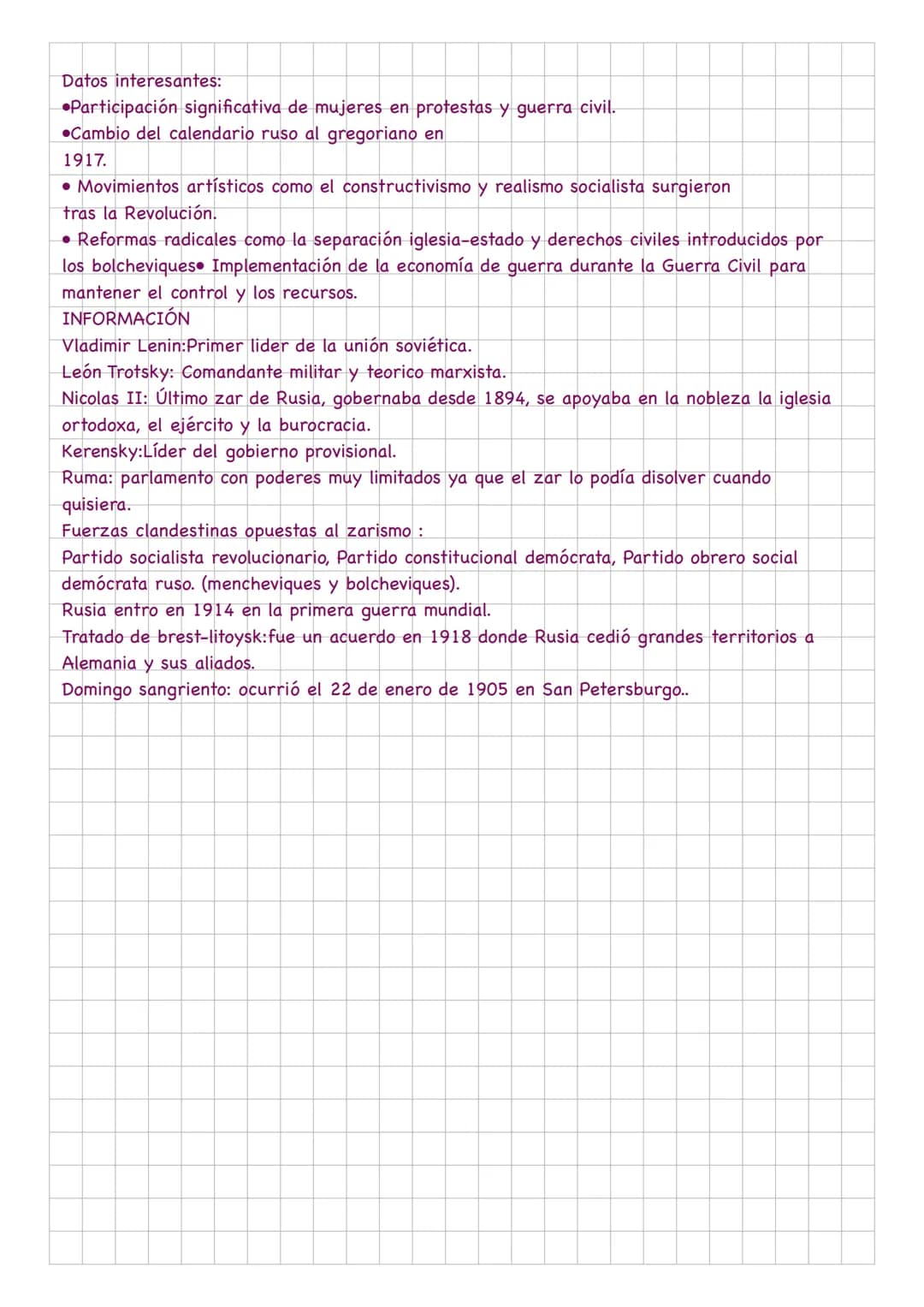 # REVOLUCIÓN RUSA
• Importancia de la Revolución Rusa en la historia mundial: La Revolución Rusa de 1917 es uno de los eventos más signific
