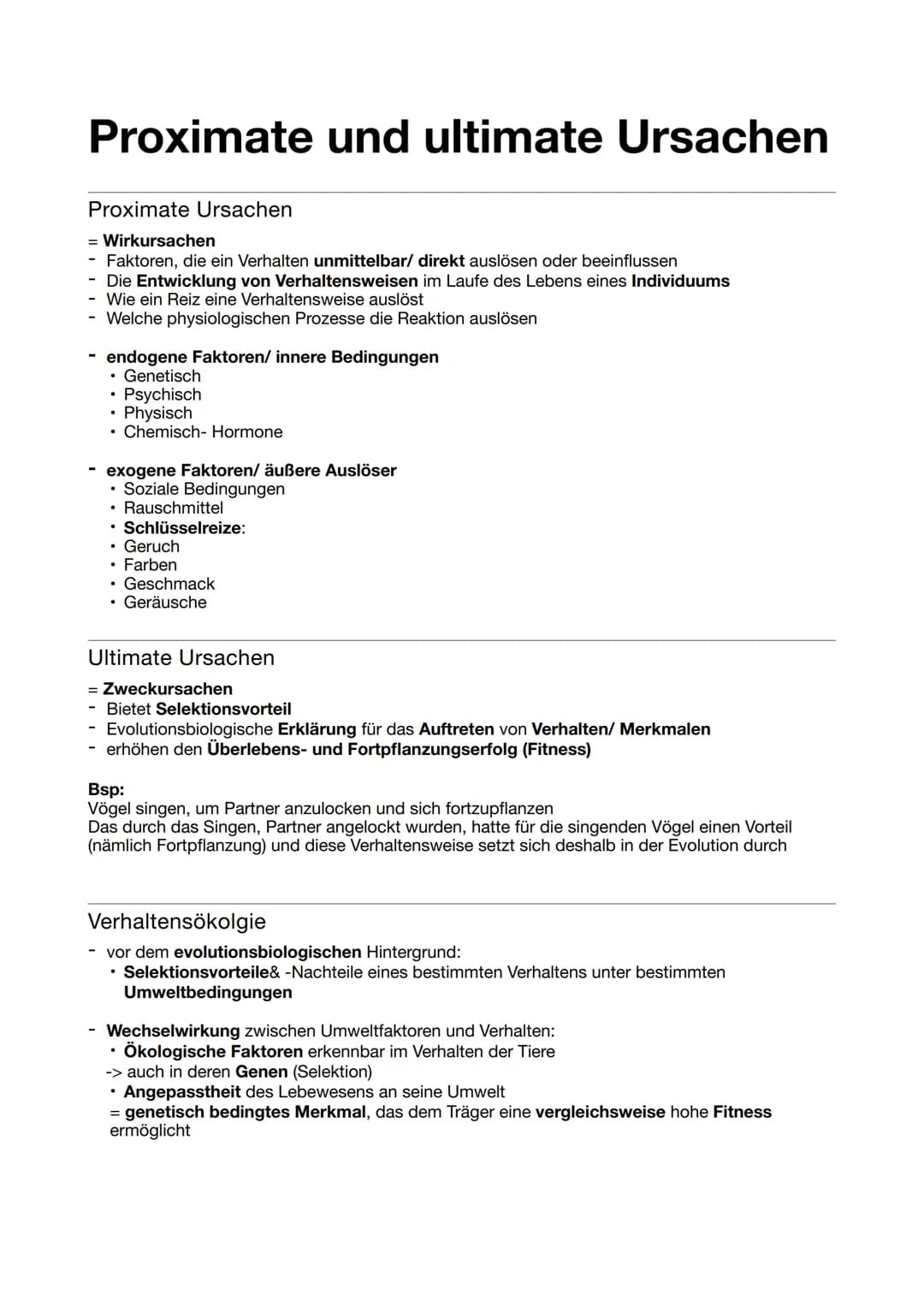 # Verhaltensbiologie
Allgemein
Verhalten
- Interaktion und Reaktion eines Tieres mit/auf seine Umwelt
- Unvermeidlich: man kann sich nicht
