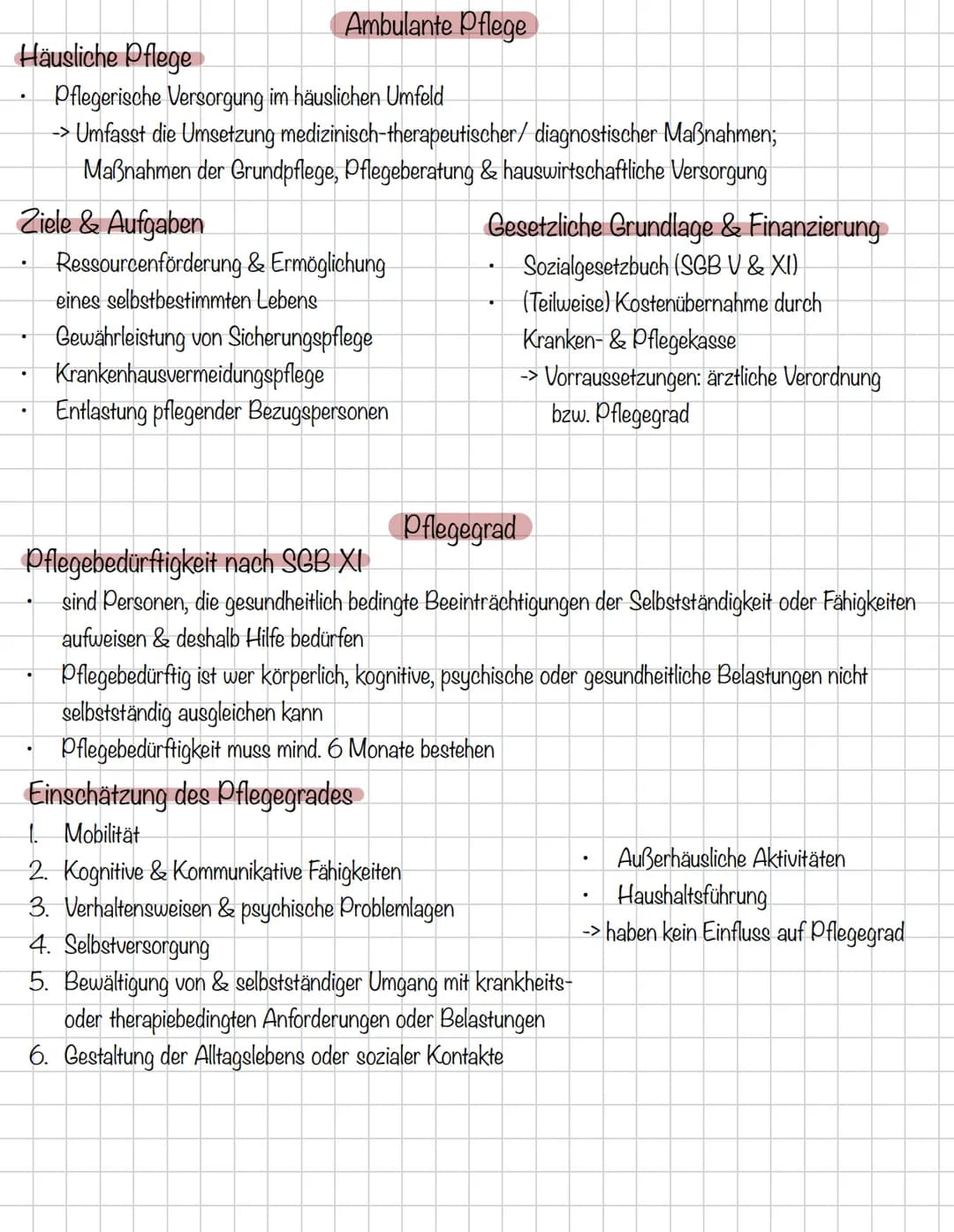 # Settings # Häusliche Pflege
Ambulante Pflege
- Pflegerische Versorgung im häuslichen Umfeld
- -> Umfasst die Umsetzung medizinisch-therap