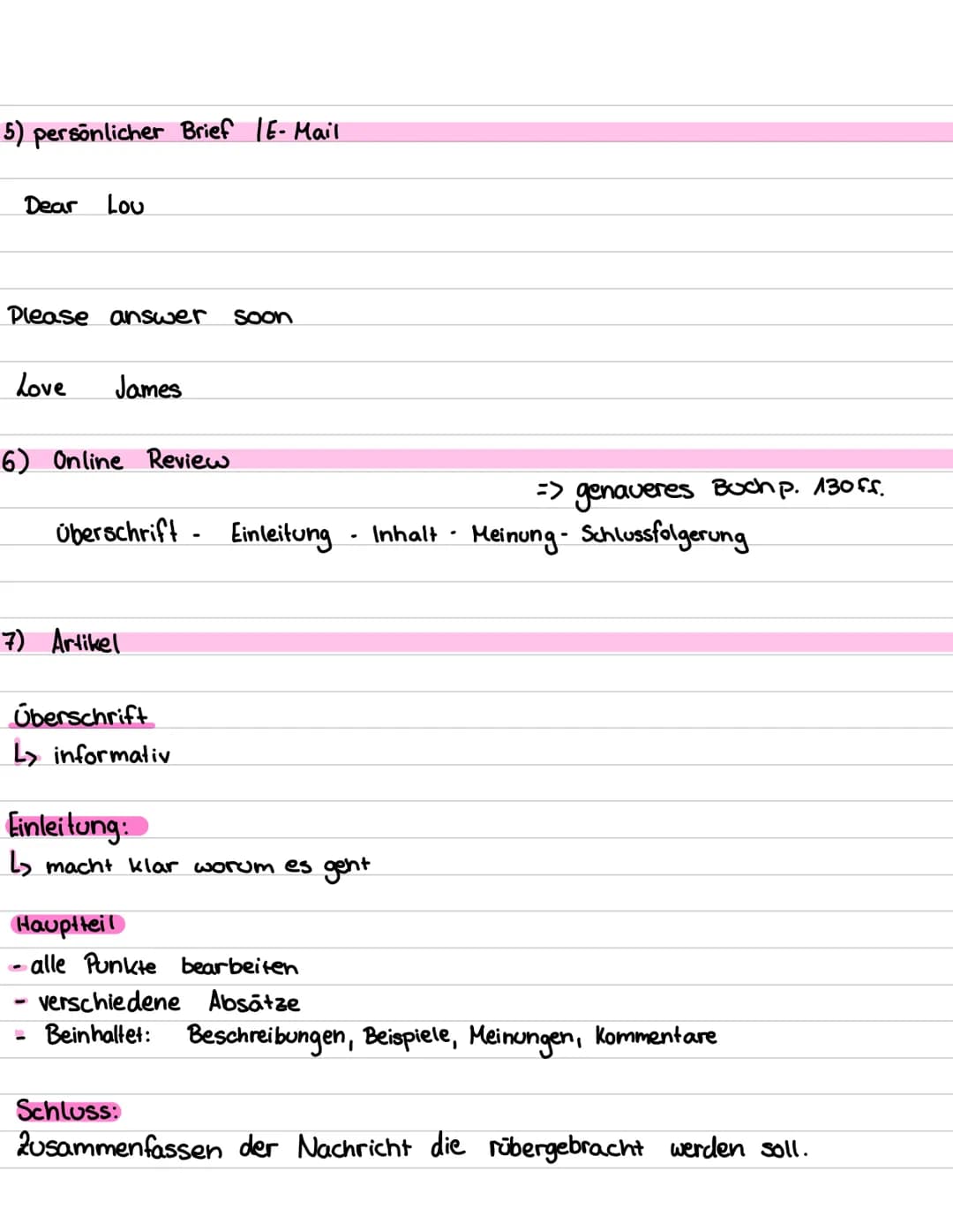 # Guided Writing
Möglichkeiten:
formeller Brief/E-Mail
1) letter of complaint
2) letter of application
persönlicher Text
3) Tagebuchei