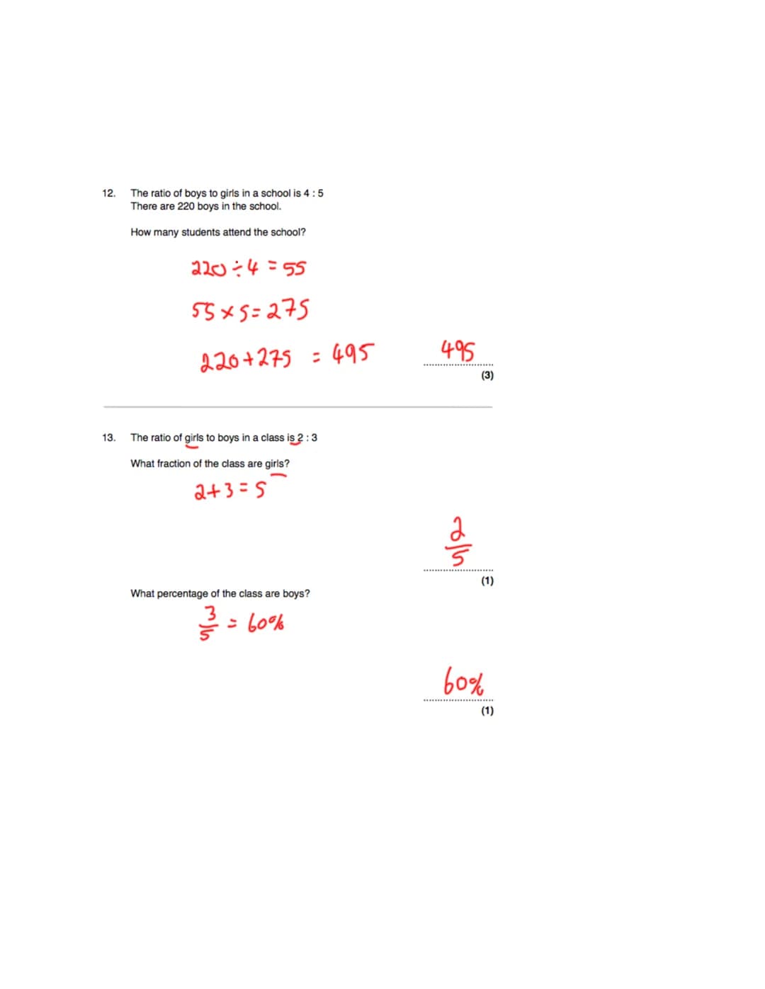 Name:
Exam Style Questions
Ratio
Corbettmaths
Ensure you have: Pencil, pen, ruler, protractor, pair of compasses and eraser
You may use