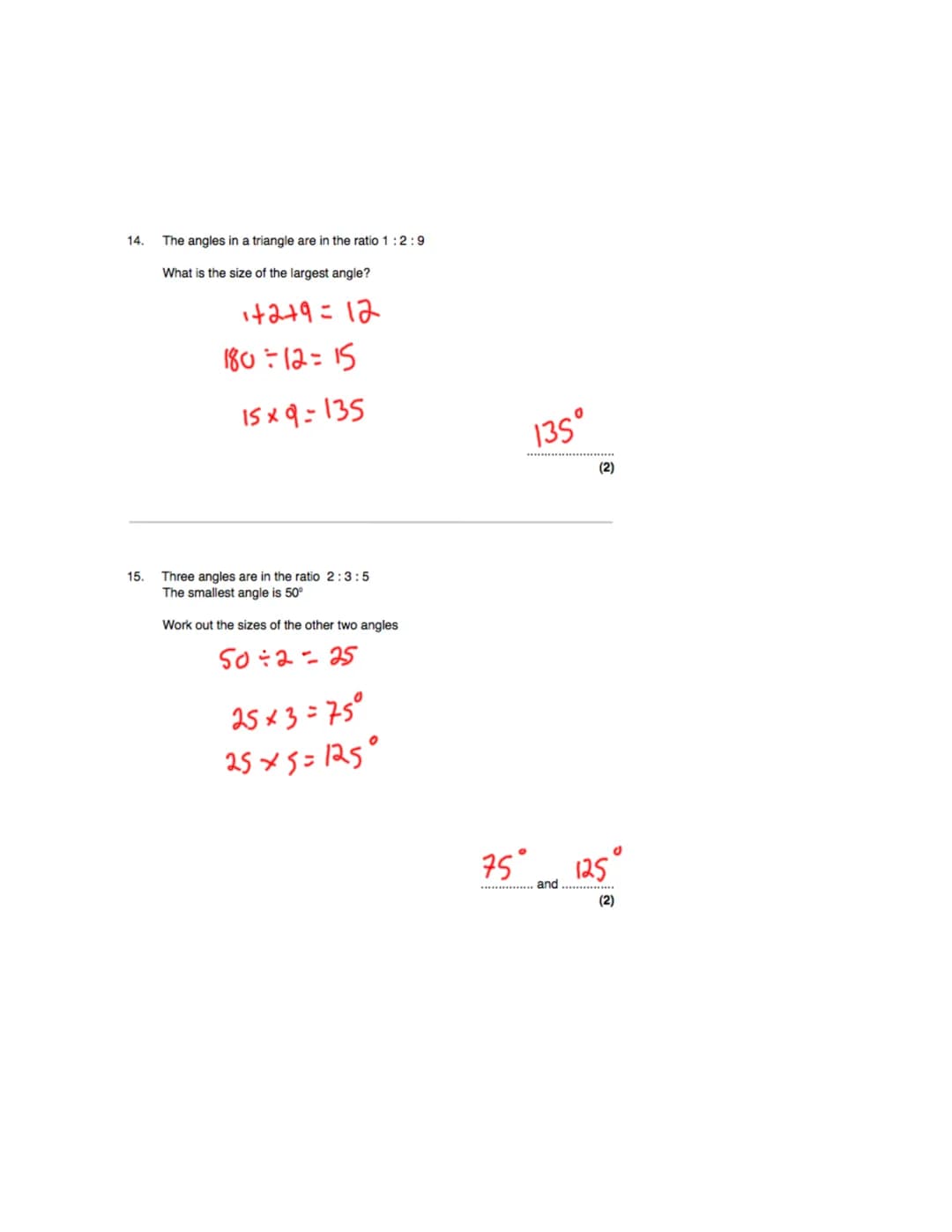 Name:
Exam Style Questions
Ratio
Corbettmaths
Ensure you have: Pencil, pen, ruler, protractor, pair of compasses and eraser
You may use