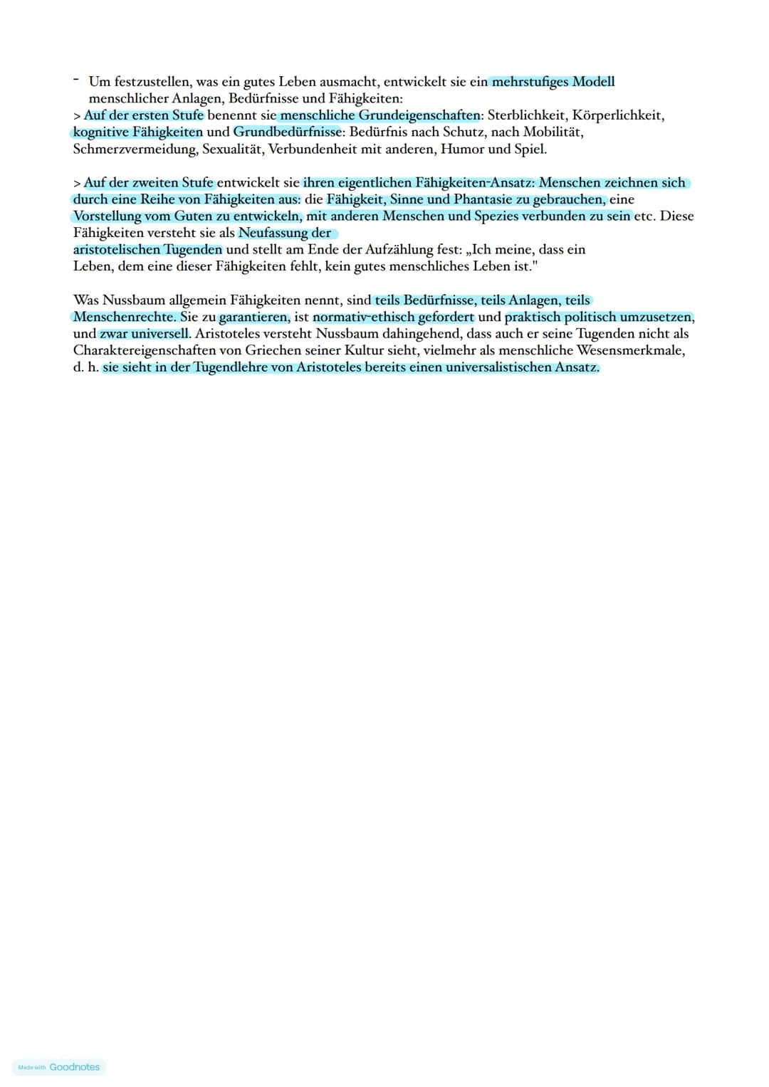 # 1. Moralphilosophie
## 3.1 Tugendethik
Für Aristoteles ist ein gutes Leben ein tugendhaftes Leben
Tugend = Haltung/Einstellung, die in